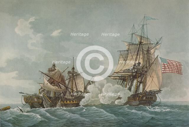 'Capture of the Macedonian', c1813. Artist: Jean Pierre-Marie-Jazet.