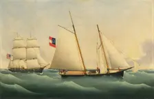 Capture of the "Savannah" by the "U.S.S. Perry", 1861. Creator: Fritz Müller