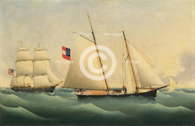 Capture of the "Savannah" by the "U.S.S. Perry", 1861. Creator: Fritz Müller.
