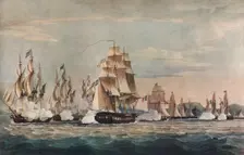 Capture of the Sparviére c1811. Artist: Nicholas Pocock