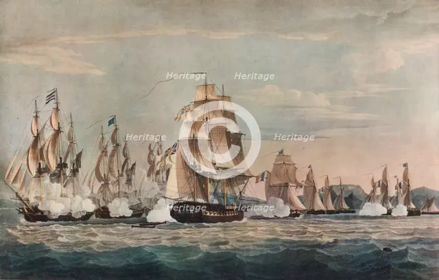 'Capture of the Sparviére', c1811. Artist: Nicholas Pocock.