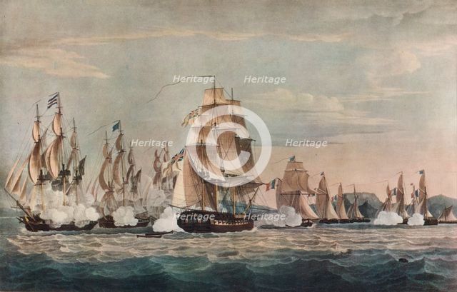 'Capture of the Sparviére', c1811. Artist: Nicholas Pocock.