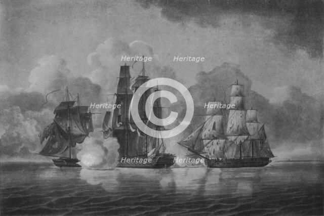 'Capture of the Pallas', c1801. Artist: William Anderson.