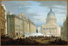 Capture of the Pantheon, seen from rue Soufflot, June 24, 1848, current 5th arrondissement, 1849. Creator: Unknown