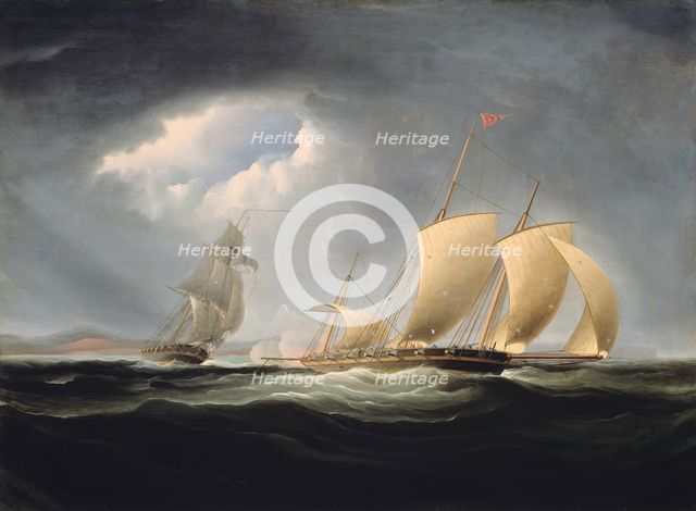 Capture of the Tripoli by the Enterprise, 1806/12. Creator: Thomas Birch.