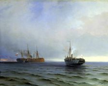 Capture of the Turkish military transport Messina 13th December 1877. Creator: Aivazovsky, Ivan Konstantinovich (1817-1900)
