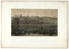 Capture of the Villa Pamfili, from Souvenirs d’Italie: Expédition de Rome, 1852. Creator: Auguste Raffet