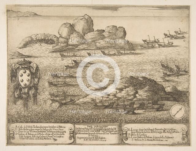 Capture of Two Galleys at Byserta, 1628. Creator: Stefano della Bella.