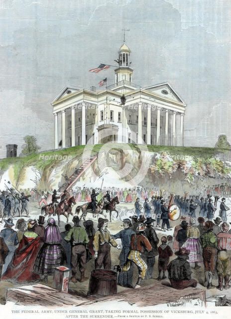 Capture of Vicksburg, Mississippi, by the Union army, American Civil War, 4 July 1863. Artist: Unknown
