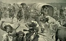 Capture of a Boer Convoy by General French's Troops near Kimberley 1900. Creator: Stanley Llewellyn Wood