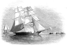 Capture of a pirate slaver on the western coast of Africa, 1845. Creator: Unknown