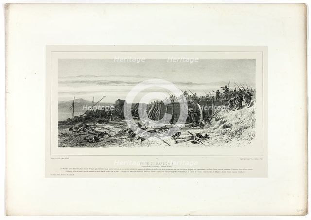 Capture of Bastion no. 9, from Souvenirs d’Italie: Expédition de Rome, published December, 1860. Creators: Hippolyte Lalaisse, Auguste Bry, Chez Frères Gihaut.