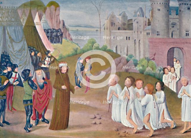 'Capture of Calais (Lambeth Palace Library), 14th century, (1903). Artist: Unknown.