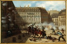 Capture of Chateau d'Eau, Place du Palais-Royal, February 24, 1848. Creator: Unknown