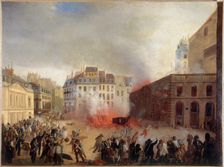 Capture of Chateau d'Eau, Place du Palais-Royal, February 24, 1848. Creator: Unknown