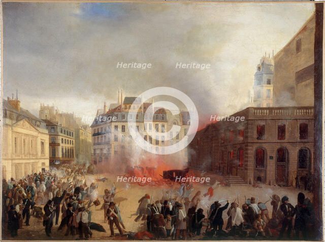 Capture of Chateau d'Eau, Place du Palais-Royal, February 24, 1848. Creator: Unknown.