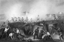 Capture of Ciudad Rodrigo, Spain, Peninsular War, 1812 (c1857).Artist: DJ Pound
