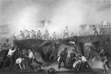 Capture of Ciudad Rodrigo, Spain, Peninsular War, 1812 (c1857).Artist: DJ Pound