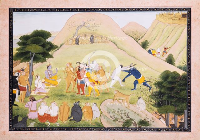 Capture of Demons in Lanka, 1775-1800. Creator: Unknown.