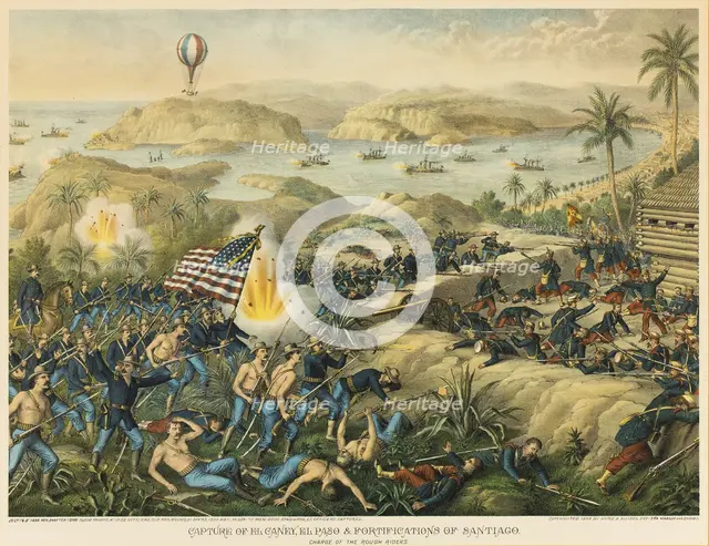 Capture of El Caney, El Paso, 1898. Creators: Unknown, Louis Kurz, Kurz and Allison.