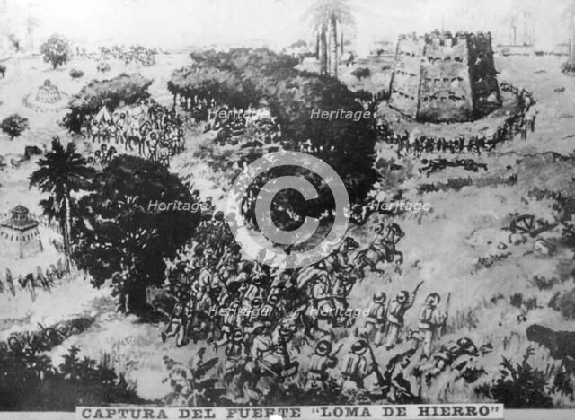 Capture of Fuerte de la Loma (1896), 1910s. Artist: Unknown
