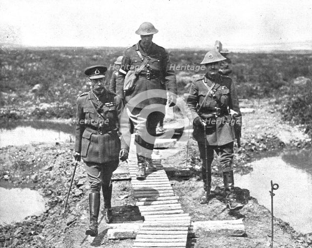Capture of Messines Ridge; King George V, with Canadian General Currie... 1917 Creator: Unknown.