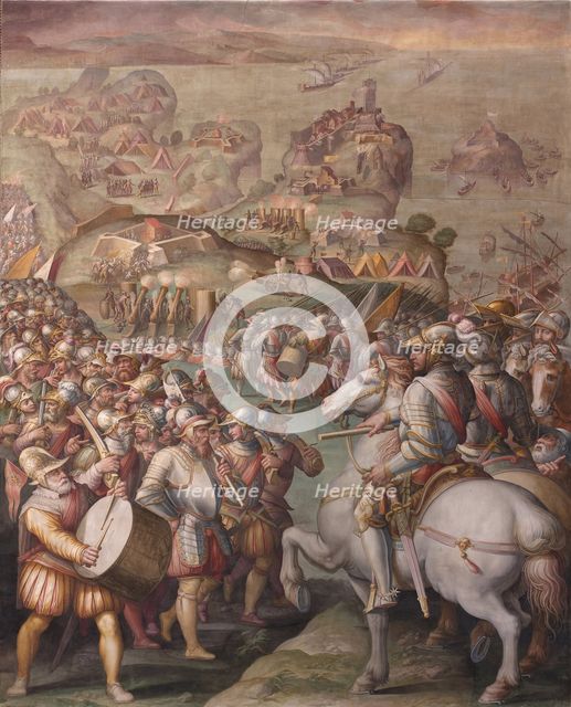 Capture of Porto Ercole, 1568-1570. Artist: Vasari, Giorgio (1511-1574)