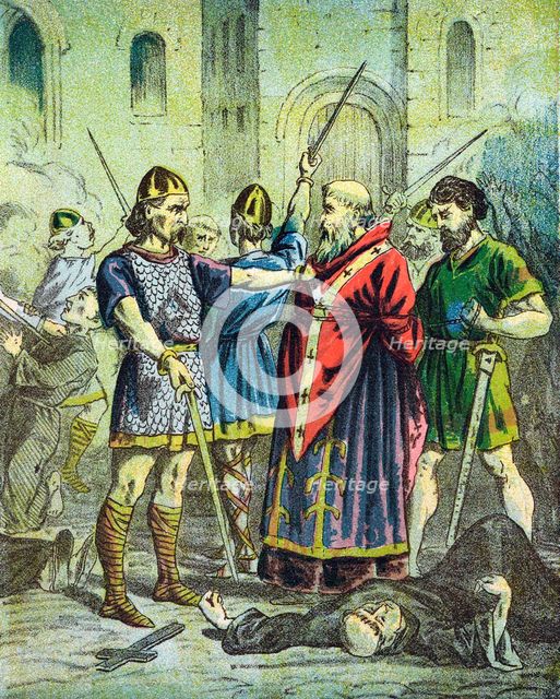 Capture of St Alphege, Archbishop of Canterbury, 1012 (mid 19th century). Artist: Unknown