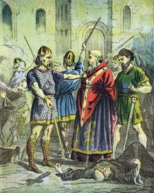 Capture of St Alphege, Archbishop of Canterbury, 1012 (mid 19th century)