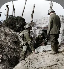 Captured German blockhouse, Poelecappelle, Belgium, World War I, 1914-1918. Artist: Realistic Travels Publishers