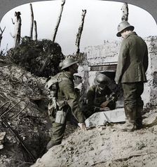Captured German blockhouse, Poelecappelle, Belgium, World War I, 1914-1918. Artist: Realistic Travels Publishers