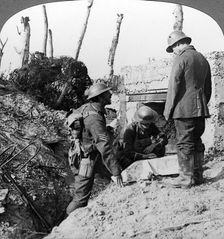 Captured German blockhouse, Poelecappelle, Belgium, World War I, 1914-1918.Artist: Realistic Travels Publishers