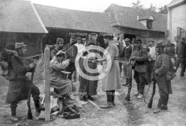 Captured German prisoners, France, August 1914. Artist: Unknown