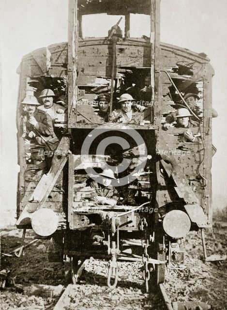 Captured German railway carriage, the Ancre, France, World War I, 1916.  Creator: Unknown.