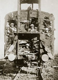 Captured German railway carriage, the Ancre, France, World War I, 1916. Creator: Unknown