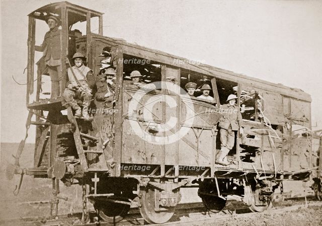 Captured German railway carriage, the Ancre, France, World War I, 1916. Creator: Unknown.