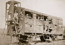 Captured German railway carriage, the Ancre, France, World War I, 1916. Creator: Unknown