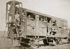 Captured German railway carriage, the Ancre, France, World War I, 1916