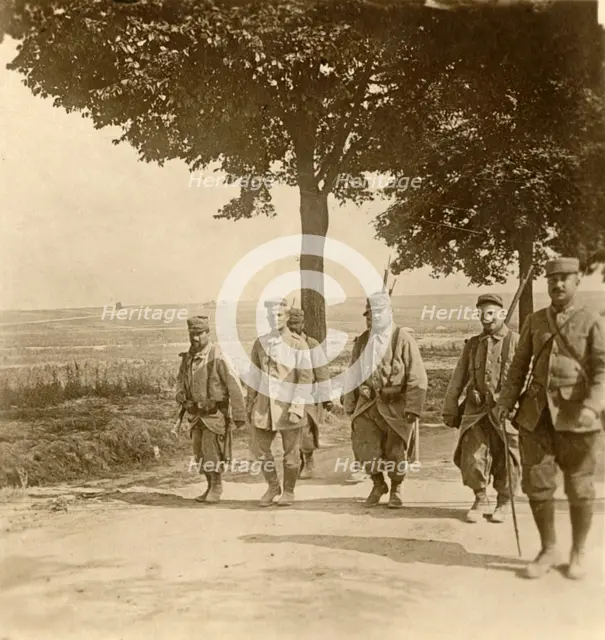 Captured German sharpshooter, Champagne, northern France, c1914-c1918. Artist: Unknown.