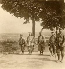 Captured German sharpshooter, Champagne, northern France, c1914-c1918
