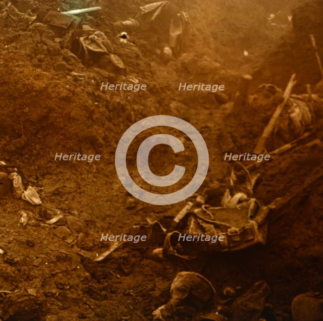 Captured enemy trench, Les Éparges, northern France, 1915.  Artist: Unknown.