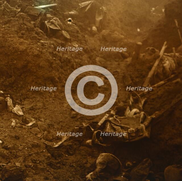 Captured enemy trench, Les Éparges, northern France, 1915.  Artist: Unknown.