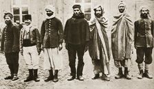Captured French colonial soldiers in a German prison camp, World War I, c1914-c1918