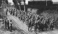 Captured French soldiers, the Somme, France, World War I, 1917