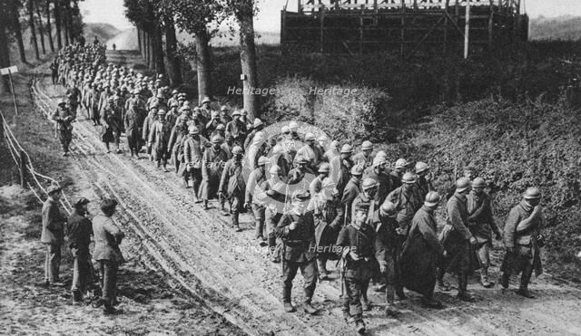 Captured French soldiers, the Somme, France, World War I, 1917. Artist: Unknown