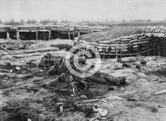 Captured Russian position, Melkov, Poland, World War I, 20 July 1915. Artist: Unknown