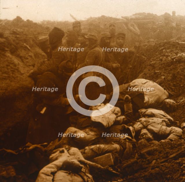 Captured trenches, Les Éparges, northern France, c1914-c1918.  Artist: Unknown.