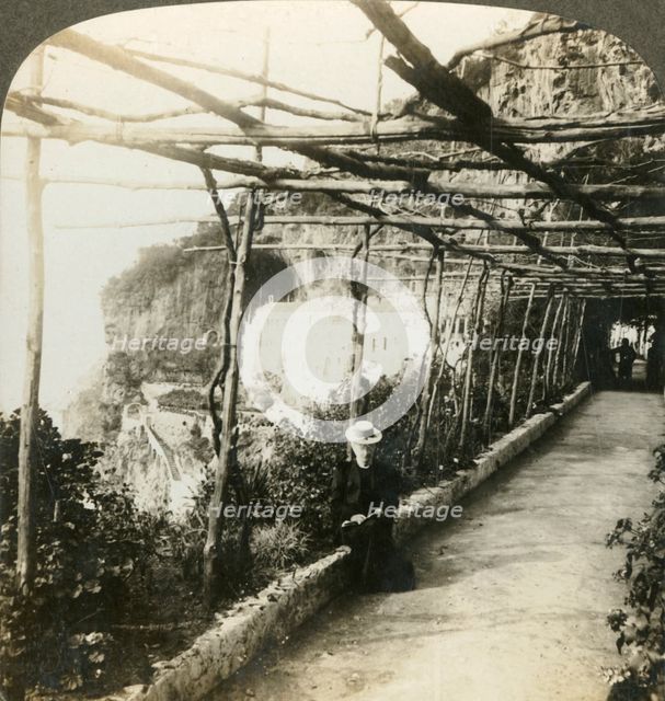 'Capuchin convent (hotel) and cliffs at Amalfi (W.), Italy', c1909. Creator: Unknown.