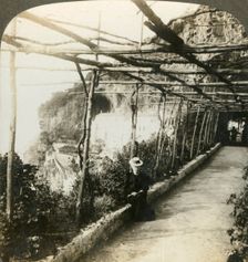 Capuchin convent (hotel) and cliffs at Amalfi (W.), Italy c1909. Creator: Unknown