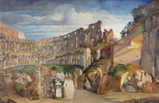 Capuchin Sermon at the Colosseum of Rome, 1822. Creator: Johann Anton Ramboux